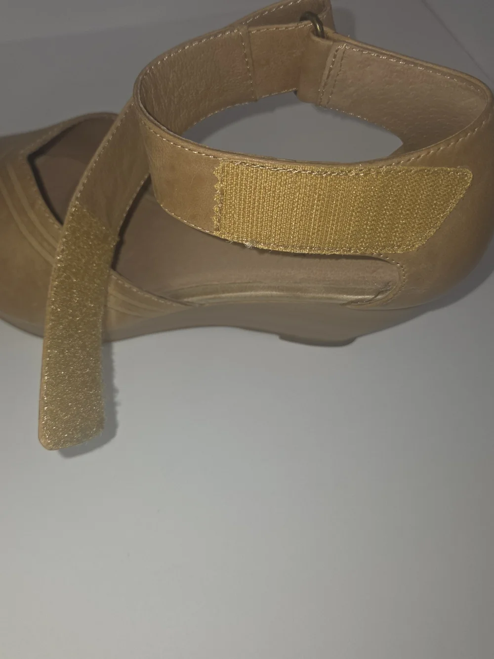 Miz Mooz Tan Leather Women's Wedge Sandal with Ankle Cuff Size 9.5 - Picture 6 of 11